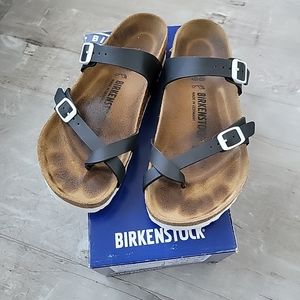 Birkenstock Mayari Black White Sandals EUR 38 US 7